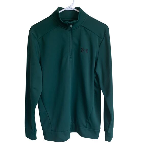 Under Armour Men's Armour Fleece Long-Sleeve 1/4 Quarter Zip Green Size Medium - Picture 1 of 7